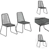 vidaXL Gartenstühle 2 Stk. Poly Rattan Schwarz - Gartenstühle