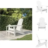 vidaXL Adirondack-Gartenstuhl HDPE Weiß - Gartenstühle
