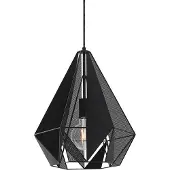 QAZQA - Industrie I Vintage I Industrie I Vintage I Hängelampe I Pendellampe I Pendelleuchte schwarz mit Netz - Karkasse I Wohnzimmer I Schlafzimmer - Stahl Rund - LED geeignet E27
