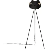 QAZQA Moderne Stehlampe Schwarz STOff