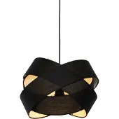 QAZQA - Moderne Hängelampe I Pendellampe I Pendelleuchte schwarz - Stoff I Wohnzimmer I Schlafzimmer - Textil Rund - LED geeignet E27