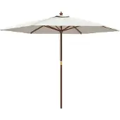 vidaXL Sonnenschirm mit Holzmast Sandfarben 299x240 cm