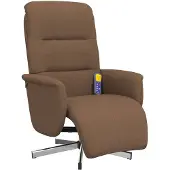 vidaXL Massagesessel mit Fußteil Braun Stoff