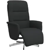 vidaXL Relaxsessel mit Fußteil Schwarz Stoff