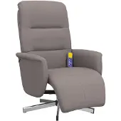 vidaXL Massagesessel mit Fußteil Taupe Stoff