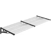 vidaXL Türvordach Schwarz und Transparent 239x90 cm Polycarbonat