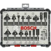 Bosch PRO 15-teiliges Fräser-Set, 1/4"-Schaft. Für Handfräsen - 2607017473
