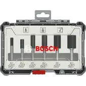 Bosch cutter set 6 pcs Straight 1/4 shank - 2607017467