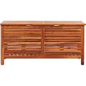 Beliani Auflagenbox Akazienholz Dunkelbraun 130 x 64 x 48 cm geölte Oberfläche Truhe für Terrasse, Garten, Balkon Landhausstil Outdoor Möbel