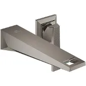 GROHE 2-Loch-Waschtischbatterie Allure Brilliant Private Collection 29517, Wandmontage, Fertigmontageset für 23 200, Griff mit Rändelstruktur, hard graphite gebürstet