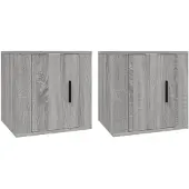vidaXL TV-Wandschränke 2 Stk. Grau Sonoma 40x34,5x40 cm