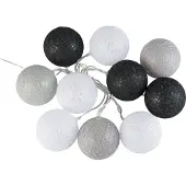 Idena 10er Baumwollkugeln LED Lichterkette bunt