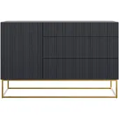 NADUVI Collection Sideboard Veldio , schwarz , Maße (cm): B: 140 H: 90