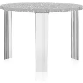 Kartell T-Table Tisch, Höhe 36 cm, Ø 50 cm, transparent - , T-Table, Transparent, für Wohnzimmer, Kunststoff, Design