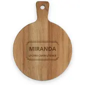 Yoursurprise Personalisierter Servierteller - Rund - Teak - S - Mit Gravur