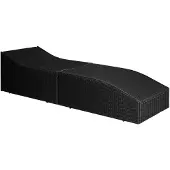 The Living Store Sonnenliege mit Polsterauflage Poly Rattan Schwarz