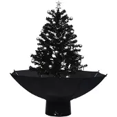 The Living Store Schneiender Weihnachtsbaum mit Schirmfuß Schwarz 75 cm PVC