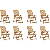 The Living Store Klappbare Gartenstühle mit Kissen 8 Stk. Massivholz Akazie