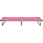 The Living Store Klappbare Sonnenliege Stahl Rosa