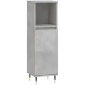 The Living Store Badschrank Betongrau 30x30x100 cm Holzwerkstoff
