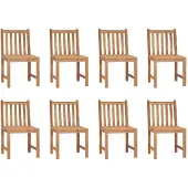 The Living Store Gartenstühle 8 Stk. mit Kissen Massivholz Teak
