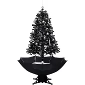 The Living Store Schneiender Weihnachtsbaum mit Schirmfuß Schwarz 170 cm PVC
