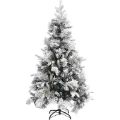 The Living Store Weihnachtsbaum mit Zapfen Beschneit 195 cm PVC & PE
