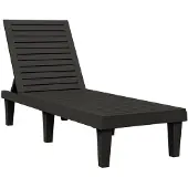 The Living Store Sonnenliege Schwarz 155x58x83 cm Polypropylen