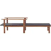 The Living Store Sonnenliege Poly Rattan und Akazie Massivholz Schwarz