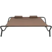 The Living Store Outdoor-Loungebett Stoff Braun