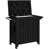 The Living Store 3-in-1 Servierwagen Schwarz Polypropylen
