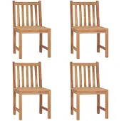 The Living Store Gartenstühle 4 Stk. mit Kissen Massivholz Teak