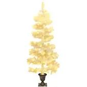 The Living Store Spiral-Weihnachtsbaum mit Beleuchtung und Topf Weiß 120 cm