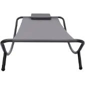 The Living Store Gartenbett Grau 200×90 cm Stahl