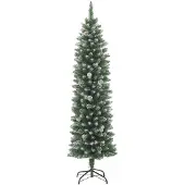 The Living Store Künstlicher Weihnachtsbaum mit Ständer Schlank 240 cm PVC