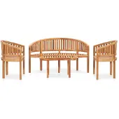 The Living Store 4-tlg. Garten-Lounge-Set Massivholz Teak