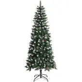 The Living Store Künstlicher Weihnachtsbaum mit Ständer Grün 180 cm PVC
