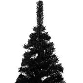 The Living Store Künstlicher Weihnachtsbaum mit Ständer Schwarz 240 cm PVC