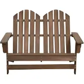 The Living Store 2-Sitzer Adirondack-Gartenbank Massivholz Tanne Braun