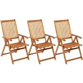 The Living Store Klappbare Gartenstühle 3 Stk. mit Auflagen Massivholz Akazie