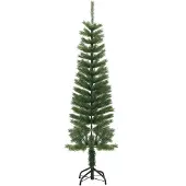 The Living Store Künstlicher Weihnachtsbaum mit Ständer Schlank 150 cm PE