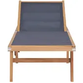 The Living Store Sonnenliege Klappbar mit Rollen Teak Massivholz und Textilene