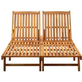 The Living Store 2-Personen-Sonnenliege Akazie Massivholz