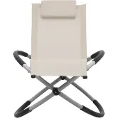 The Living Store Kinder-Sonnenliege Stahl Creme