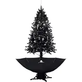 The Living Store Schneiender Weihnachtsbaum mit Schirmfuß Schwarz 190 cm PVC