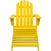The Living Store Adirondack-Gartenstuhl mit Fußstütze Massivholz Tanne Gelb
