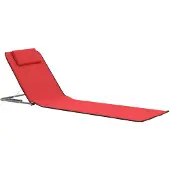 The Living Store Klappbare Strandmatte 2 Stk. Stahl und Stoff Rot