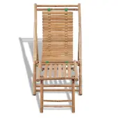 The Living Store Garten-Liegestuhl mit Fußablage Bambus