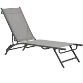 The Living Store Sonnenliegen 2 Stk. Textilene und Stahl