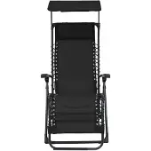 The Living Store Klappbarer Liegestuhl Textilene Schwarz